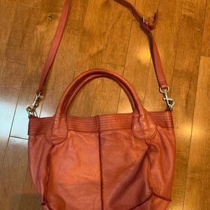 pink leather purse (tag says L.K Berlin)